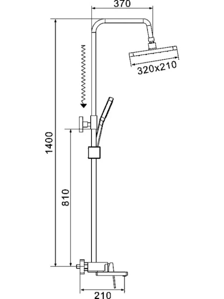 Душевая стойка Shevanik S6826C белая