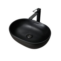 Накладная раковина GID Lago Bm9026b 48 матовая черная, овальная, фаянс