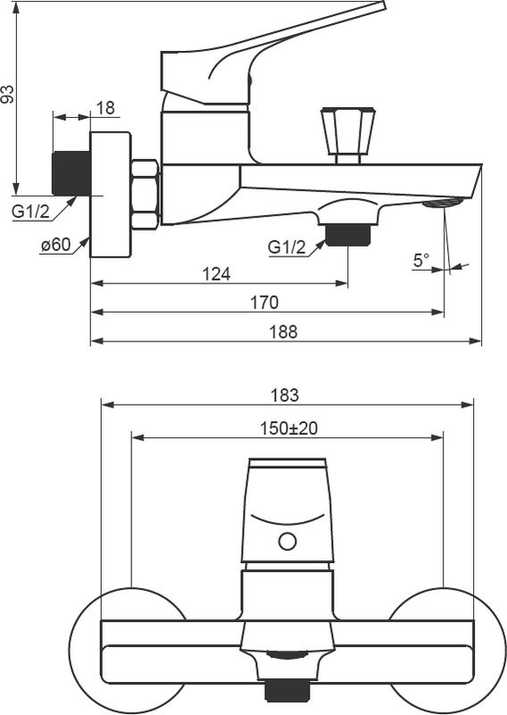 Душевой комплект Смеситель Damixa Merkur 401000300 + Стойка 940000300