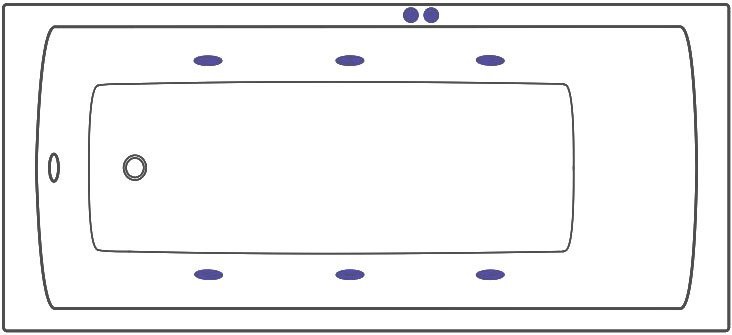 Акриловая ванна Excellent Aquaria WAEX.AQU17.SOFT 170x75 см, левая, встраиваемая, с гидромассажем, белая, с каркасом, со сливом-переливом