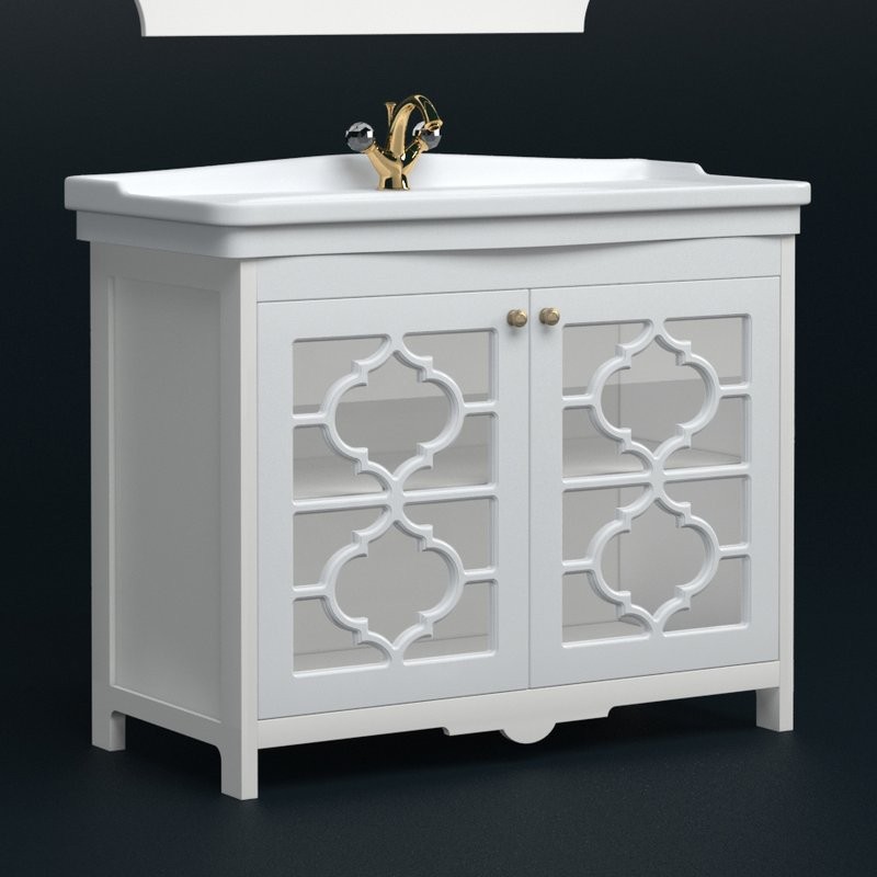 Тумба с раковиной Corozo Манойр 85 напольная, белая