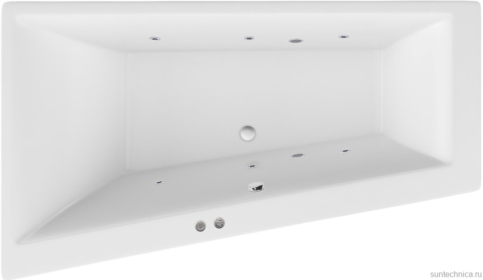 Акриловая ванна Excellent Sfera WAEX.SFL17.SOFT L 170x100 см, угловая, левая, встраиваемая, с гидромассажем, белая, асимметричная, с каркасом, со сливом-переливом