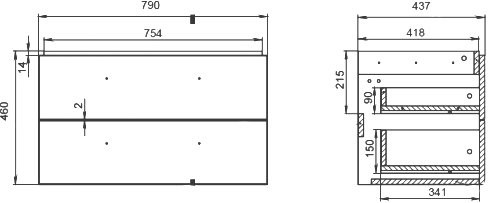 Мебель для ванной комнаты Cersanit Lara 80 орех