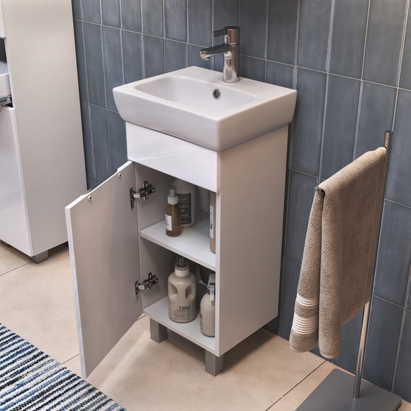 Мебель для ванной комнаты Vigo Callao 40 белая, раковина Нео