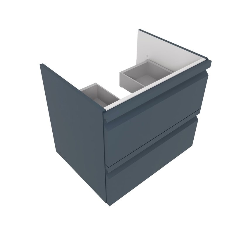 Тумба с раковиной AQUATEK Вега 60 подвесная, 2 ящика, матовая серая