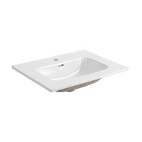 Тумба с раковиной AQUATEK Вега 60 подвесная, 2 ящика, матовая серая