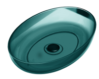 Накладная раковина Abber Kristall AT2801Aquamarin 60 бирюзовая, овальная