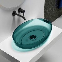 Накладная раковина Abber Kristall AT2801Aquamarin 60 бирюзовая, овальная