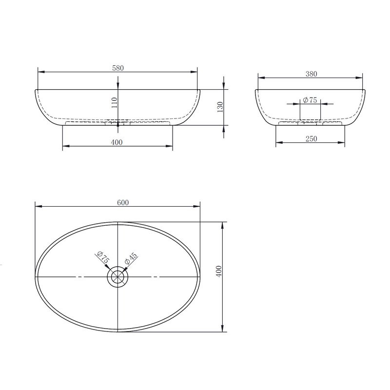 Накладная раковина Abber Kristall AT2801Aquamarin 60 бирюзовая, овальная
