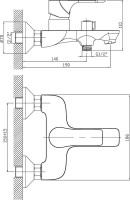 Душевой комплект Смеситель Orange Aristo Aristo M19-100b + Стойка O-Shower OW02b