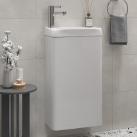 Тумба под раковину без столешницы Velvex Bio 40 maxi подвесная, глянцевая белая