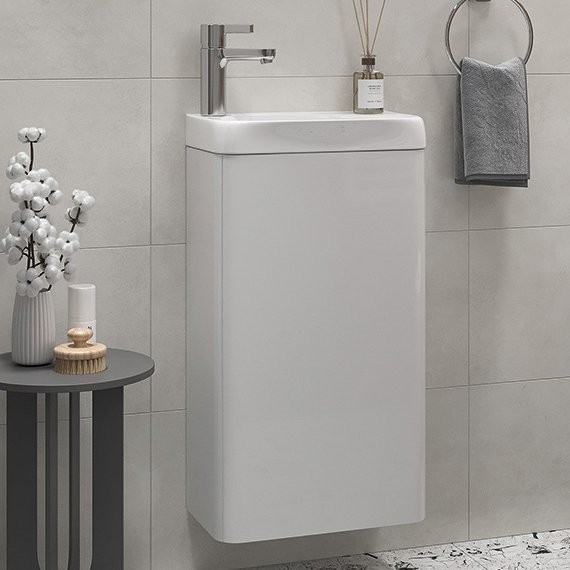 Тумба под раковину без столешницы Velvex Bio 40 maxi подвесная, глянцевая белая