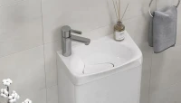 Тумба под раковину без столешницы Velvex Bio 40 maxi подвесная, глянцевая белая