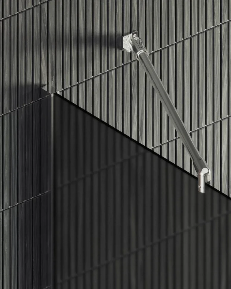Душевая перегородка Maybahglass MGD-682-5ш 109 см, профиль хром матовый, стекло графит матовое