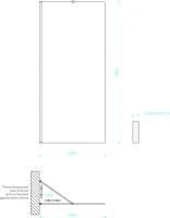 Душевая перегородка Maybahglass MGD-682-5ш 109 см, профиль хром матовый, стекло графит матовое