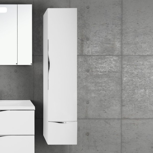 Шкаф пенал для ванной Vod-Ok Марко 35 R, 1 дверь, 1 ящик, белый