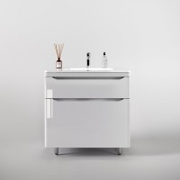 Тумба под раковину Style Line Марелла 80 напольная, антискрейтч, белый глянец
