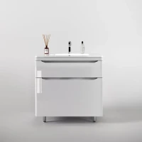 Тумба под раковину Style Line Марелла 80 напольная, антискрейтч, белый глянец
