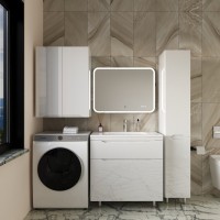 Тумба под раковину Style Line Марелла 80 напольная, антискрейтч, белый глянец