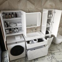 Тумба под раковину Style Line Марелла 80 напольная, антискрейтч, белый глянец