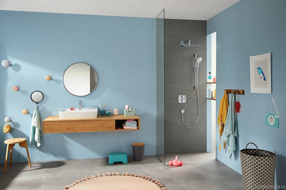 Термостатический смеситель встраиваемый Hansgrohe Ecostat E 15708000 С ВНУТРЕННЕЙ ЧАСТЬЮ, хром