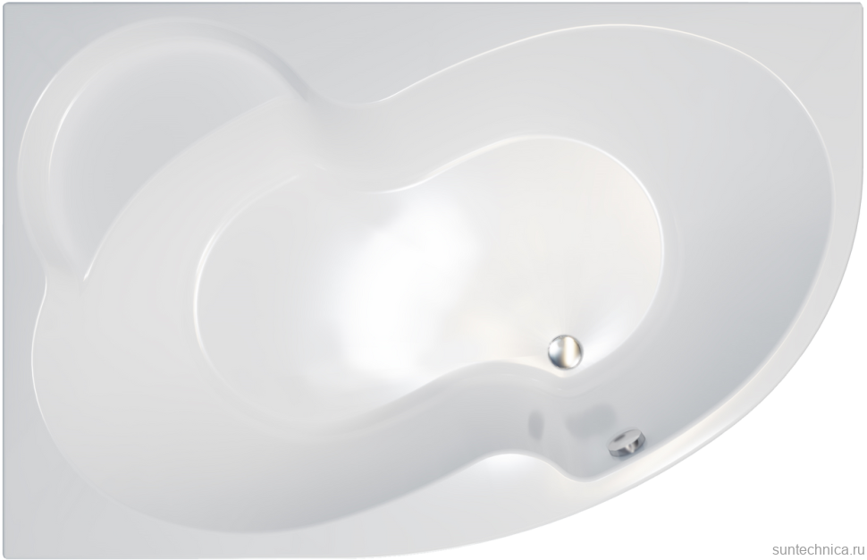 Акриловая ванна Triton Мари R 170x110 см, угловая, левая, пристенная, белая, асимметричная, с каркасом