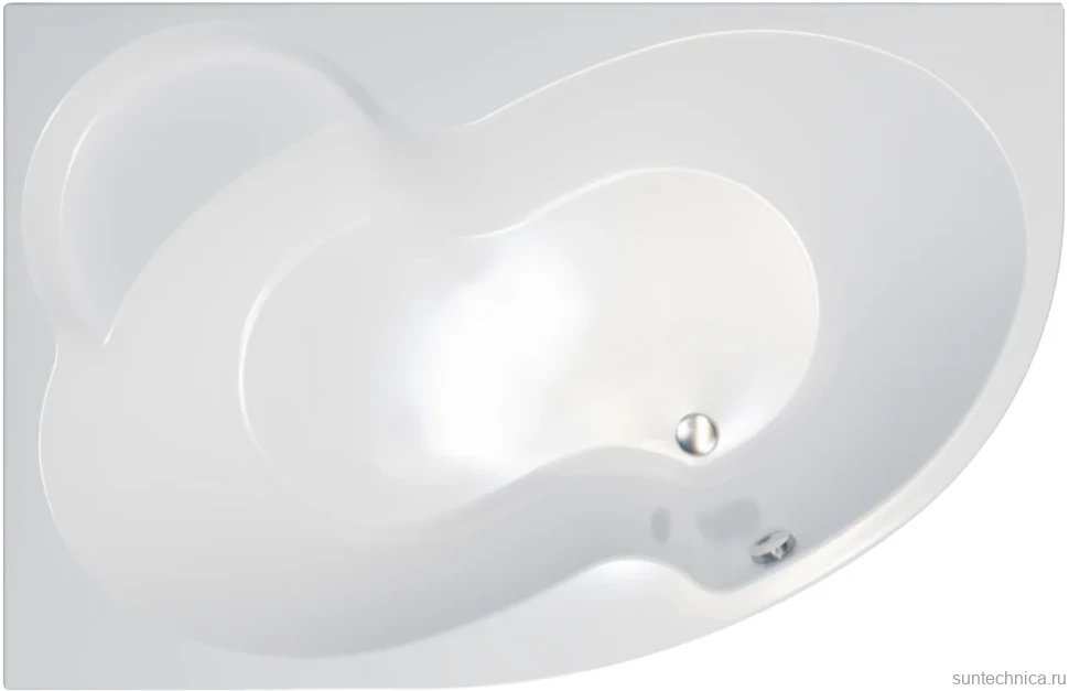 Акриловая ванна Triton Мари R 170x110 см, угловая, левая, пристенная, белая, асимметричная, с каркасом