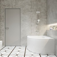 Акриловая ванна Triton Мари R 170x110 см, угловая, левая, пристенная, белая, асимметричная, с каркасом