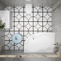 Акриловая ванна Triton Мари R 170x110 см, угловая, левая, пристенная, белая, асимметричная, с каркасом