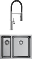Комплект Мойка Omoikiri TADZAVA 58-2-U/IF R + Смеситель Blanco Catris-S Flexo 525792 с гибким изливом