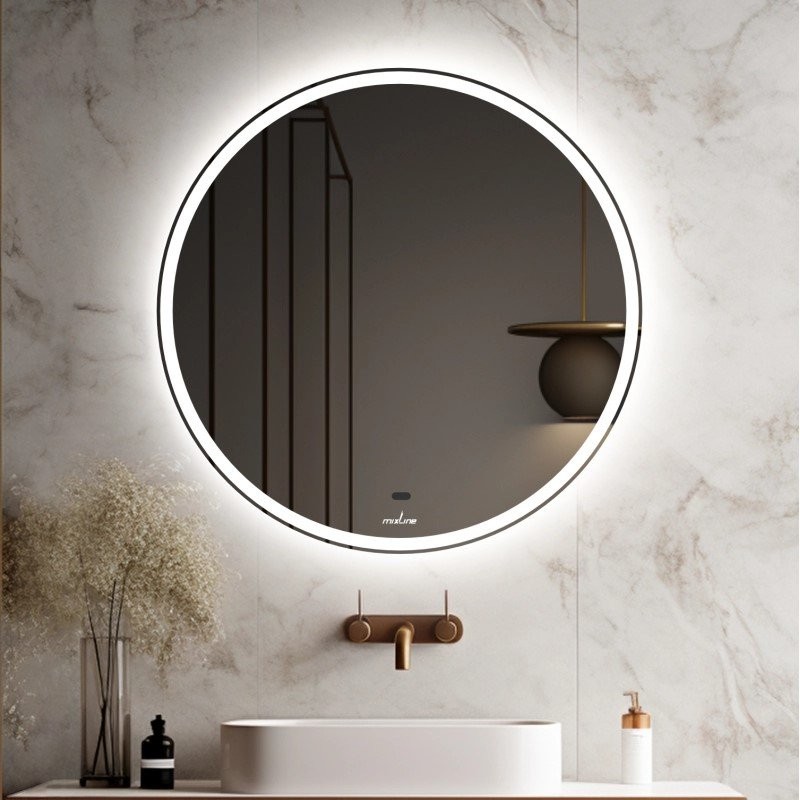 Зеркало круглое Mixline Анита -2 50 с подсветкой, с подогревом, бесконтактный выключатель