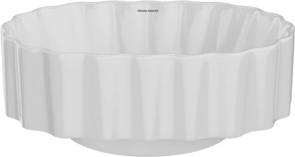 Накладная раковина KERAMA MARAZZI Conchiglia 51 глянцевая белая, овальная, с 1 отверстием под смеситель