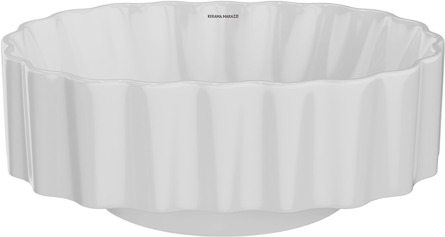 Накладная раковина KERAMA MARAZZI Conchiglia 51 глянцевая белая, овальная, с 1 отверстием под смеситель