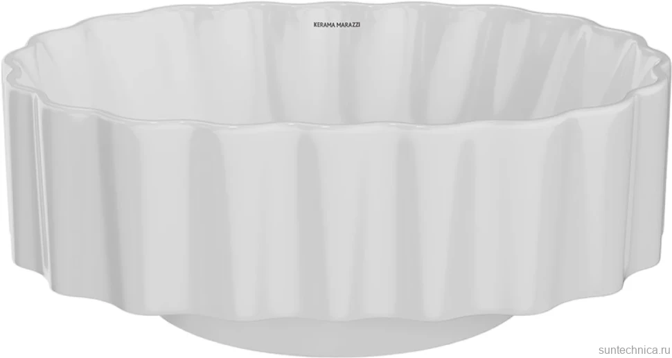 Накладная раковина KERAMA MARAZZI Conchiglia 51 глянцевая белая, овальная, с 1 отверстием под смеситель