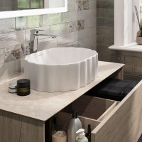 Накладная раковина KERAMA MARAZZI Conchiglia 51 глянцевая белая, овальная, с 1 отверстием под смеситель