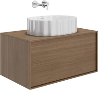 Накладная раковина KERAMA MARAZZI Conchiglia 51 глянцевая белая, овальная, с 1 отверстием под смеситель