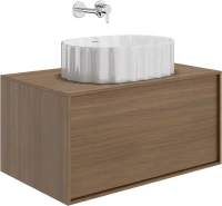 Накладная раковина KERAMA MARAZZI Conchiglia 51 глянцевая белая, овальная, с 1 отверстием под смеситель