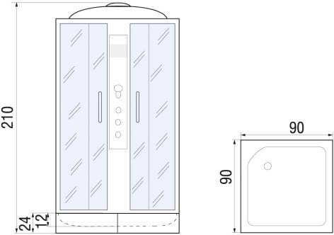 Душевая кабина River Quadro 90/24 MT