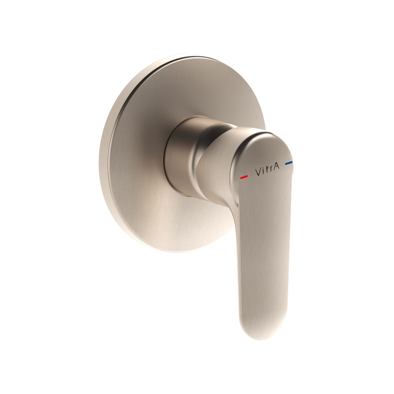 Встраиваемый смеситель для душа и ванны VitrA Root Round A4272834EXP С ВНУТРЕННЕЙ ЧАСТЬЮ, брашированный никель