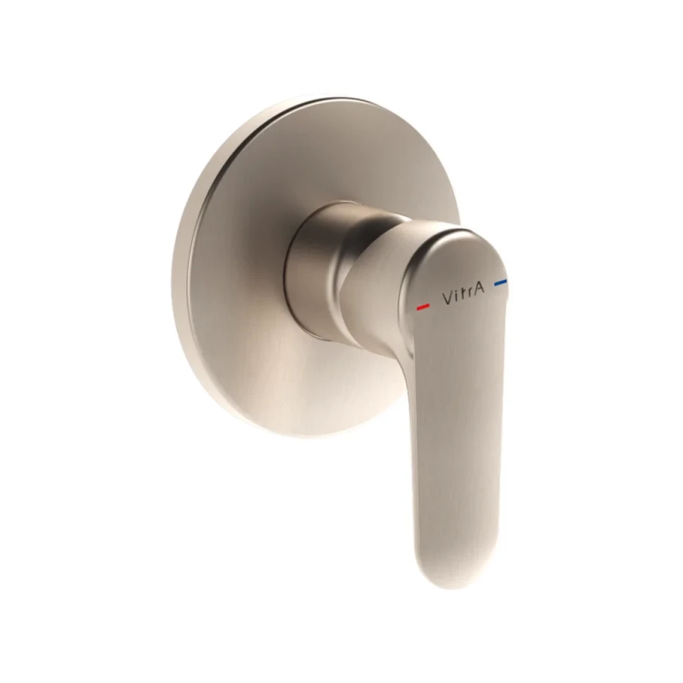 Встраиваемый смеситель для душа и ванны VitrA Root Round A4272834EXP С ВНУТРЕННЕЙ ЧАСТЬЮ, брашированный никель