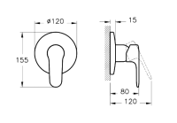 Встраиваемый смеситель для душа и ванны VitrA Root Round A4272834EXP С ВНУТРЕННЕЙ ЧАСТЬЮ, брашированный никель