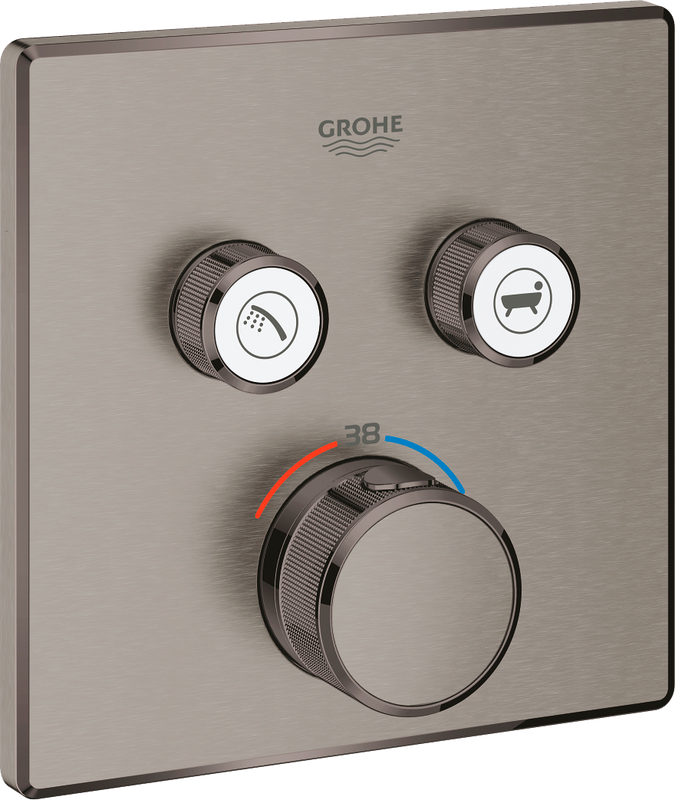 Термостатический смеситель встраиваемый Grohe Grohtherm SmartControl 29124AL0 С ВНУТРЕННЕЙ ЧАСТЬЮ, матовый темный графит