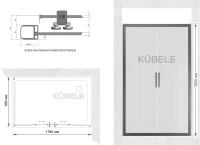 Душевой уголок Kubele DE019 R4-MAT-MT 180х70 см, профиль матовый хром