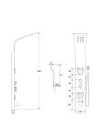 Душевая панель Ceruttispa Twin BK CT9984 матовая черная