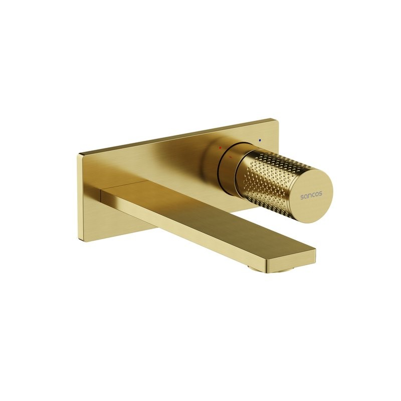 Смеситель для раковины Sancos Nexus, брашированное золото, PVD покрытие, SC9013BG