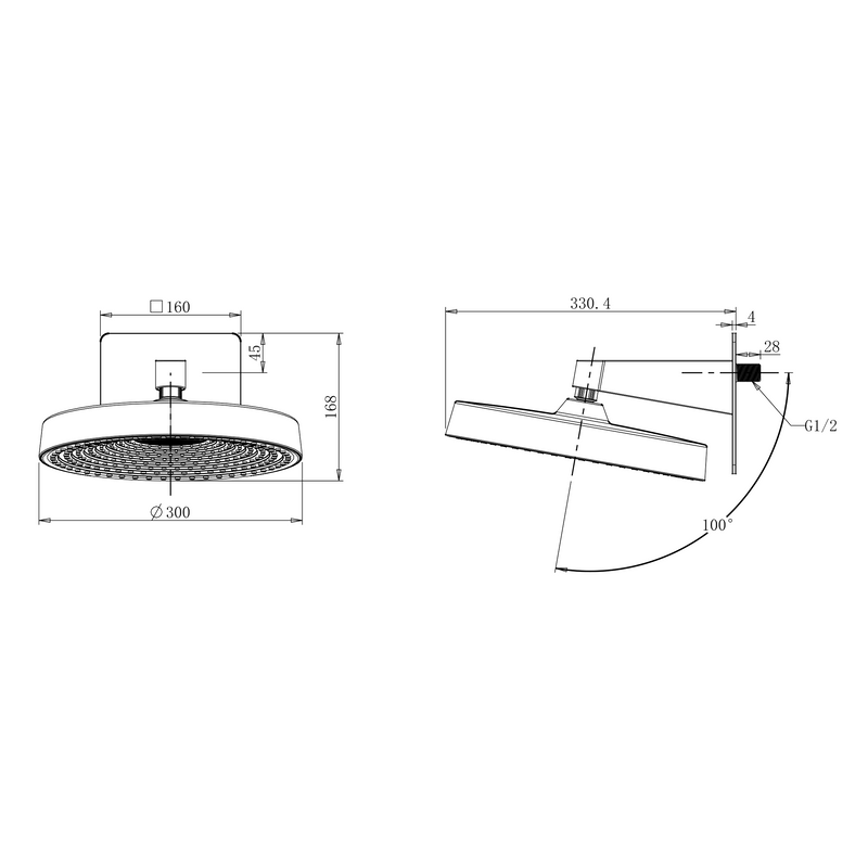 Верхний душ Wonzon & Woghand WW-HS099-MW белый матовый