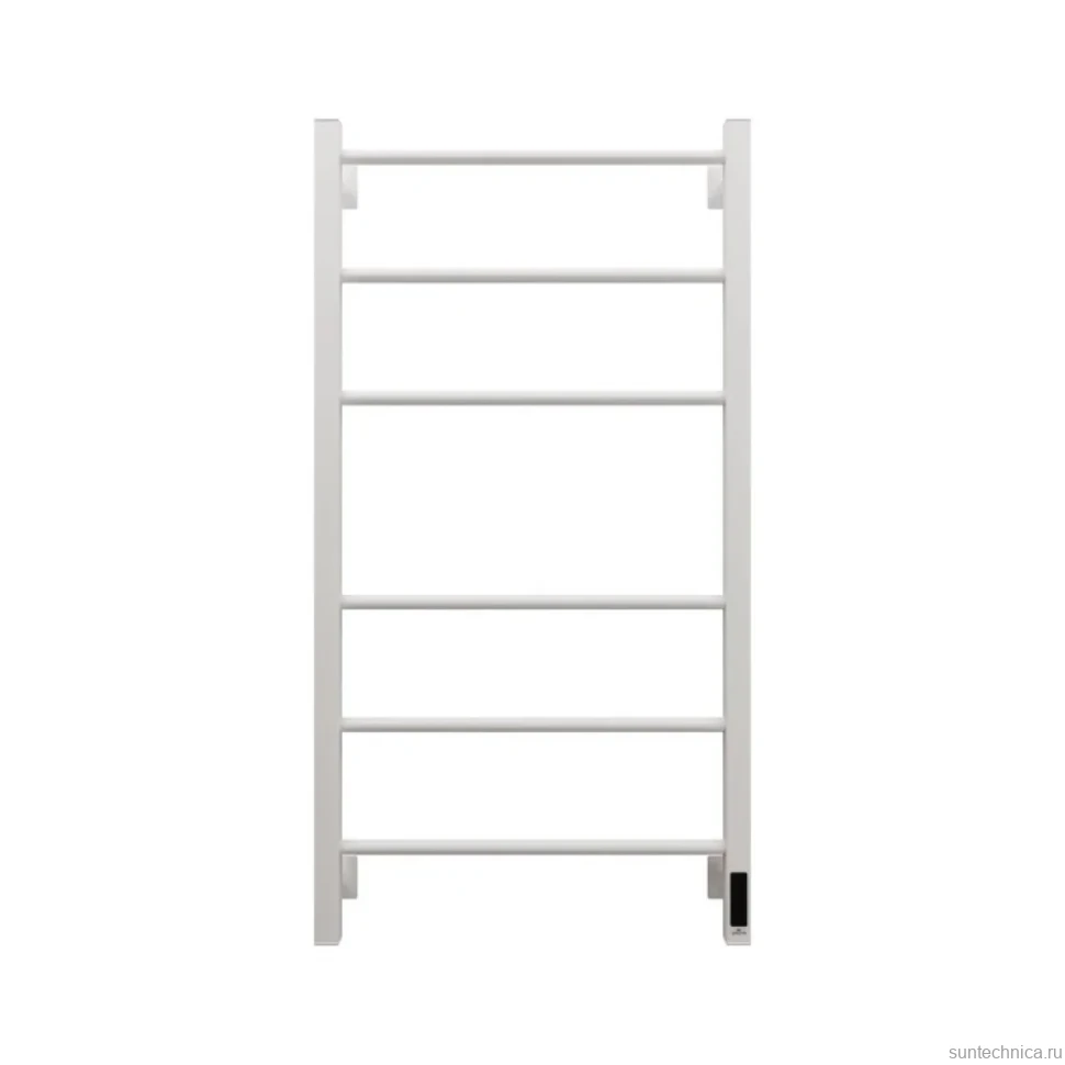 Полотенцесушитель электрический Grota Costa 530х1000 RAL9016 EL 100x55 см, подключение справа, слева, скрытое подключение справа, матовый белый, лесенка, из стали