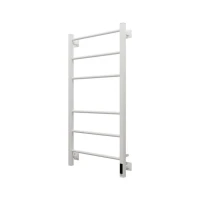 Полотенцесушитель электрический Grota Costa 530х1000 RAL9016 EL 100x55 см, подключение справа, слева, скрытое подключение справа, матовый белый, лесенка, из стали