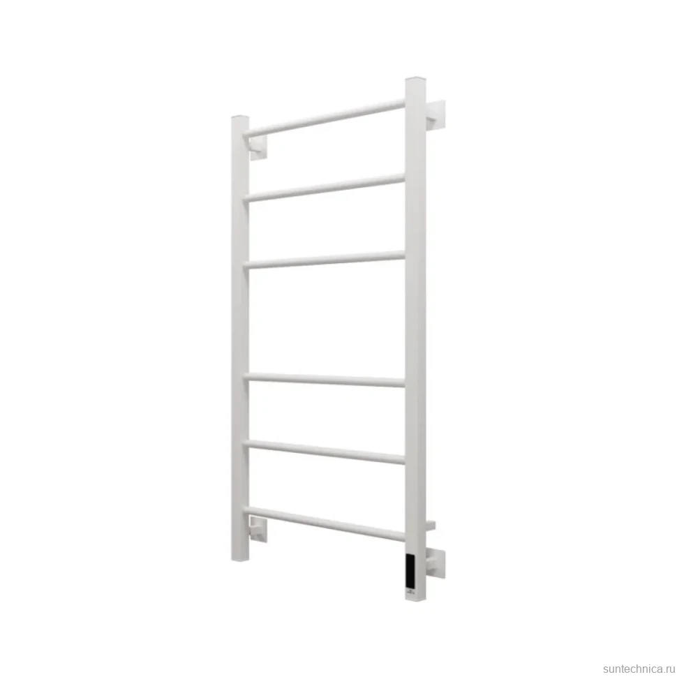 Полотенцесушитель электрический Grota Costa 530х1000 RAL9016 EL 100x55 см, подключение справа, слева, скрытое подключение справа, матовый белый, лесенка, из стали