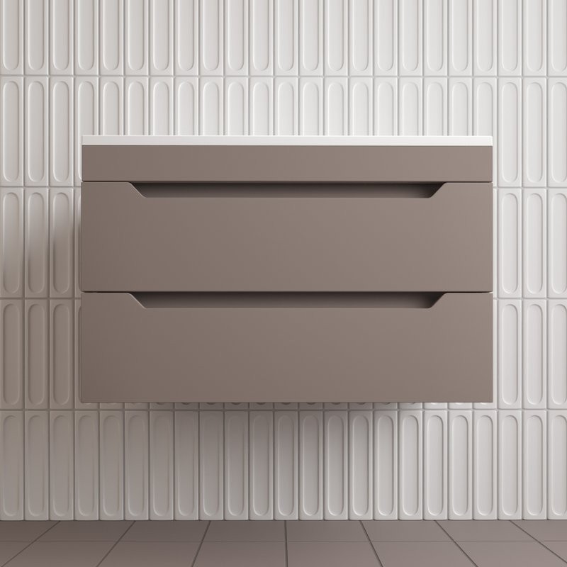 Тумба под раковину без столешницы Style Line Остин 80 подвесная, тауп темный эмаль plus